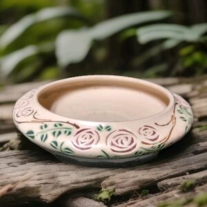 Vintage Roseville Pottery Velmoss Scroll Console Low Bowl Planter 12" *REPAIR*
